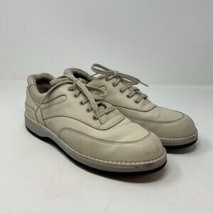 Rockport Pro Walker Shoes Mens 11 1/2 Leather Cream Beige Lace Up M9064